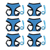 Kuber Industries Reflective Dog Harness with Adjustable Leash|Breathable Polyester Mesh Fabric with Top carry Handle|Small Size|HAT-818|Comfortable No-Pull Grip|Quick Release Buckles|Blue (Pack of 6)